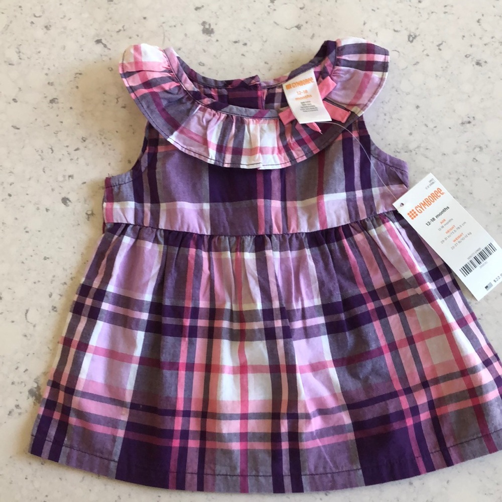 NWT Gymboree pink & purple plaid shirt 12-18 Month